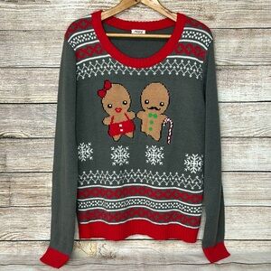 Gingerbread Christmas Ugly Sweater Size Large